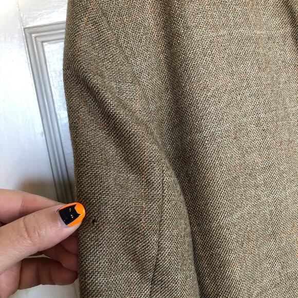 Vintage 90s Lord West Lambswool Sport Coat 42R Brown Tweed Blazer Made in Israel - Picture 11 of 13